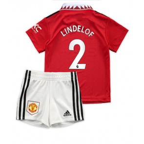 Manchester United Victor Lindelof #2 kläder Barn 2022-23 Hemmatröja Kortärmad (+ korta byxor)